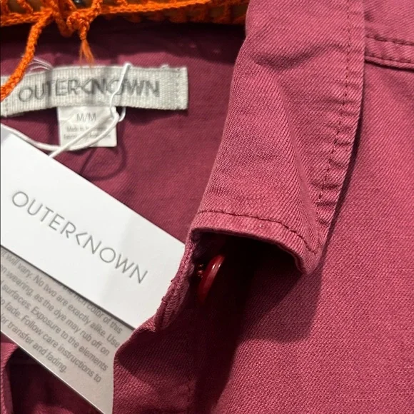 Outerknown organic cotton linen Women's Burgundy Jumpsuit coveralls medium new - Picture 6 of 7